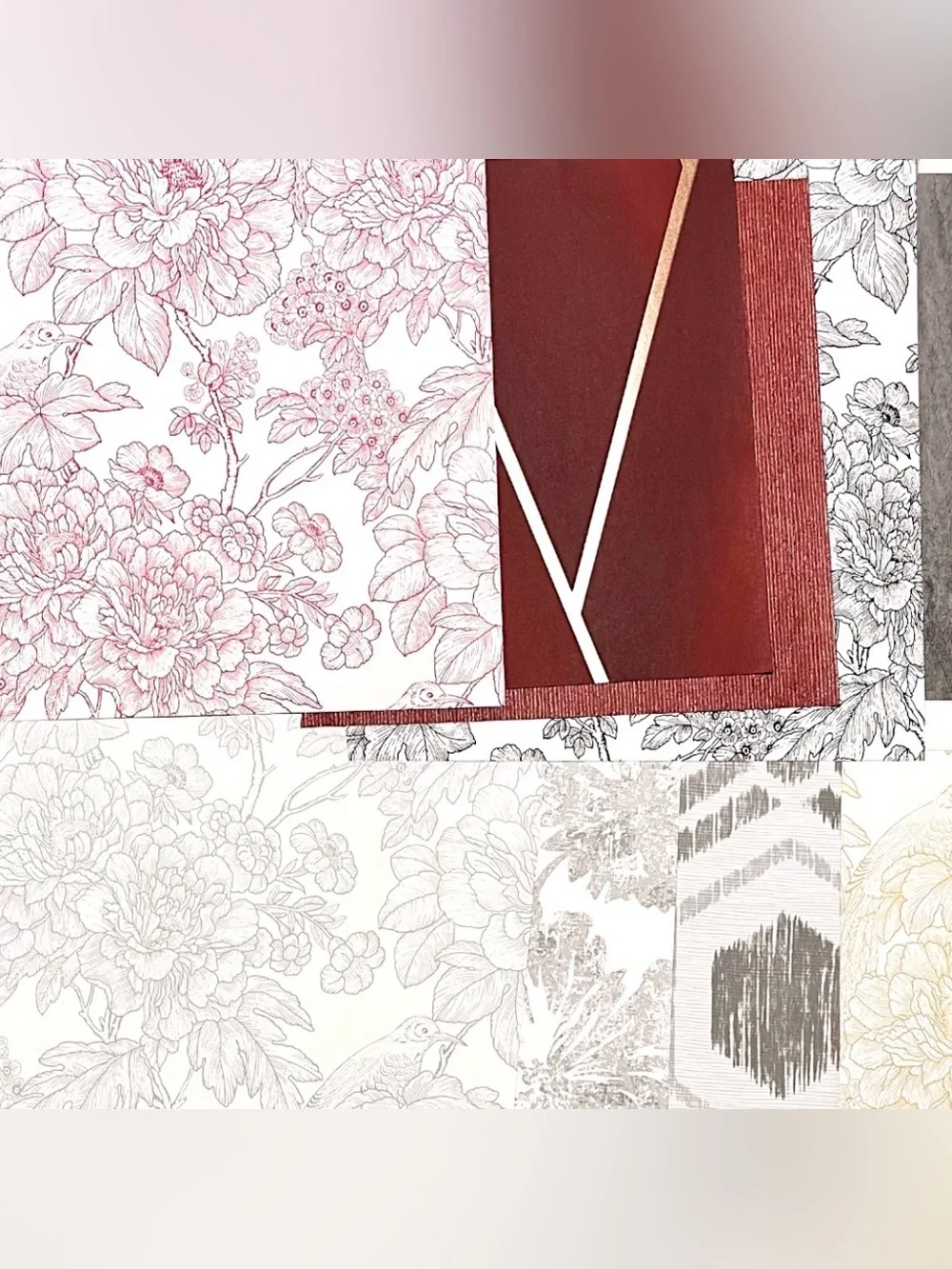 18 Large Assorted Designer Botanical, Floral & Geometric Wallpaper Sample Sheets